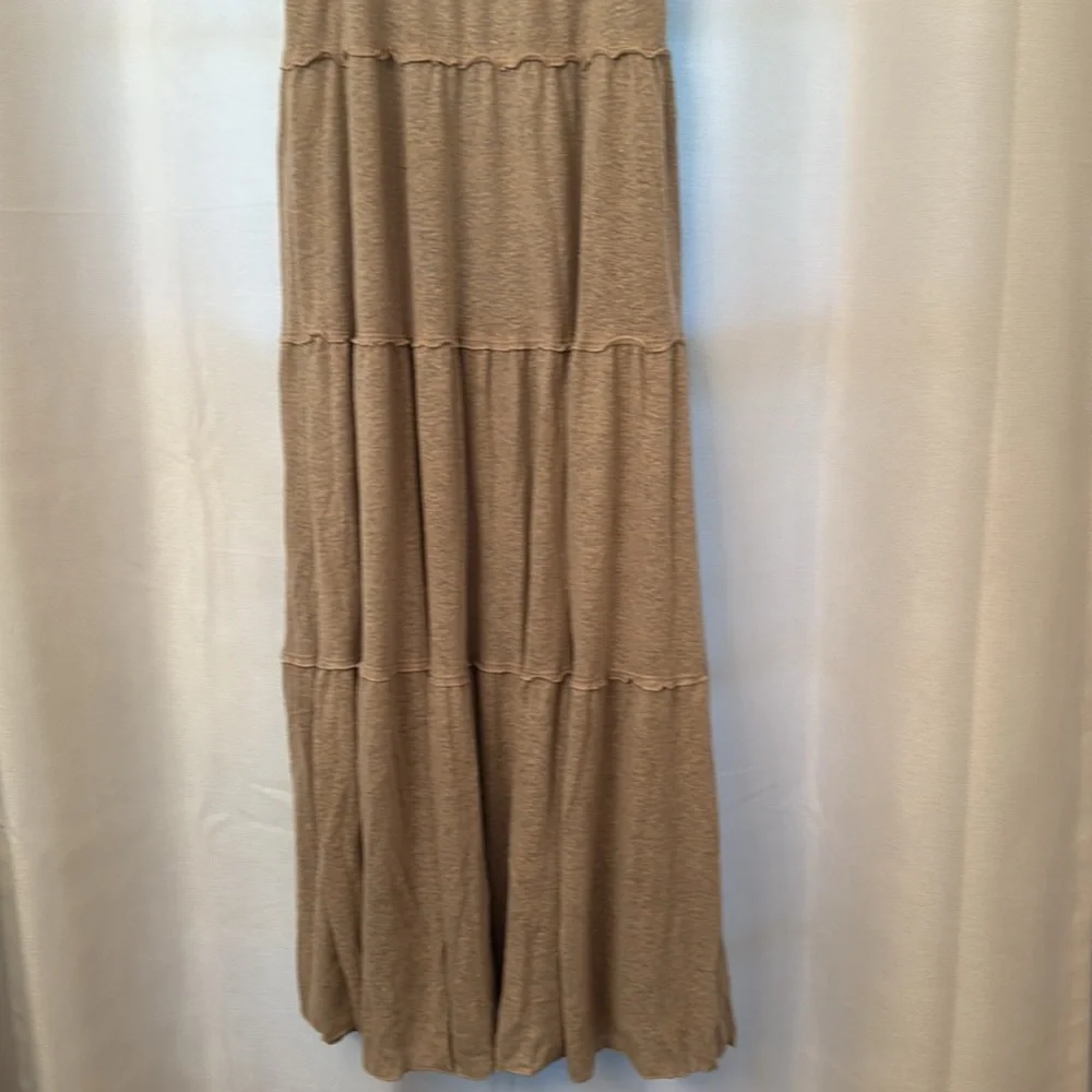 Free People Beige Tiered Maxi Dress